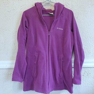Columbia Full Zip Tunic Length Polar Fleece Hoodie, Purple, Women's M